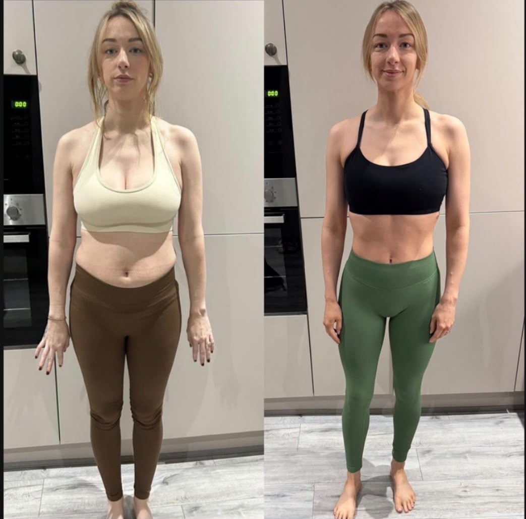 Member before and after transformation: 20 lbs lost in 12 weeks