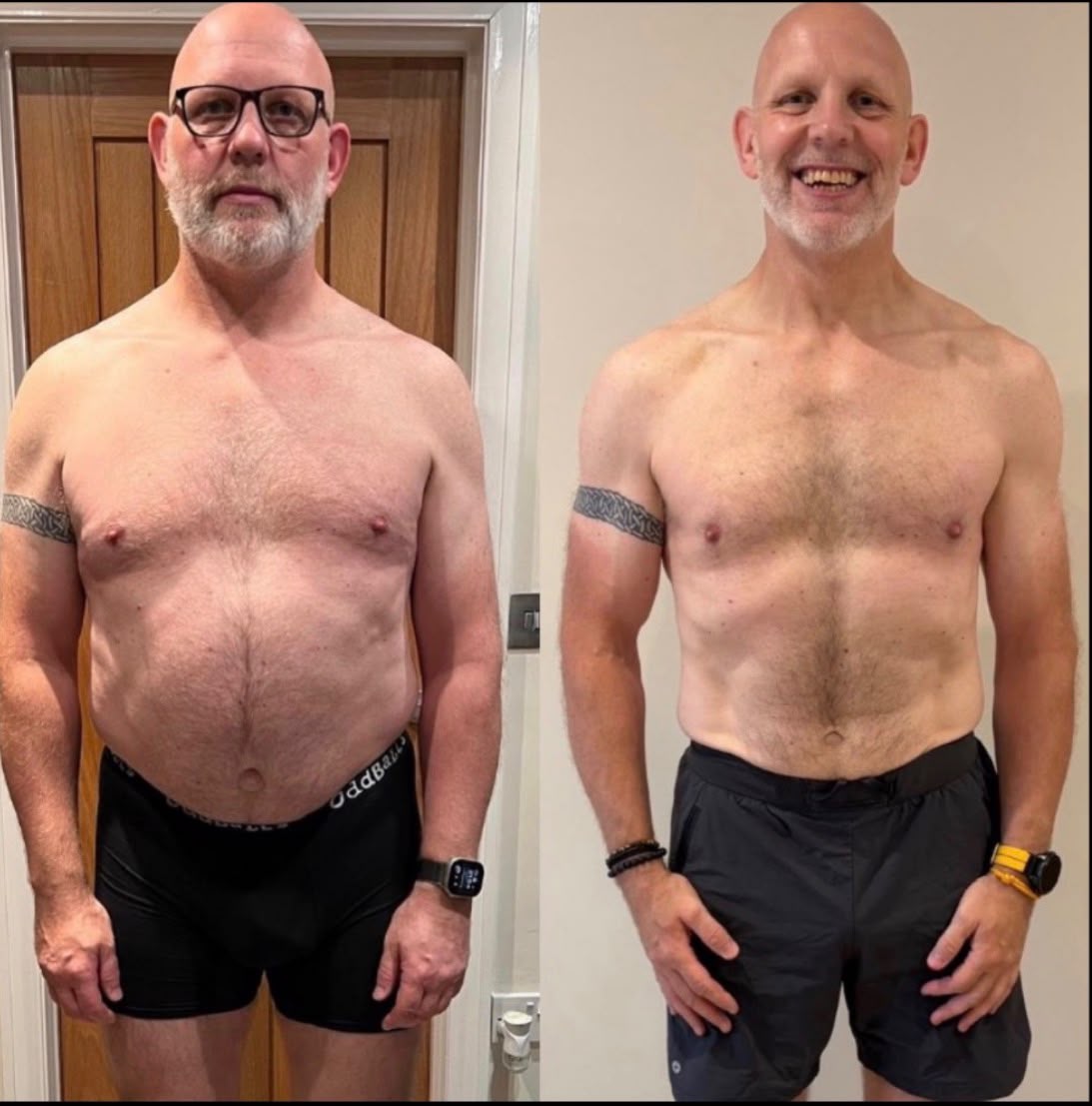 Member before and after transformation: 2 stone lost in 18 weeks